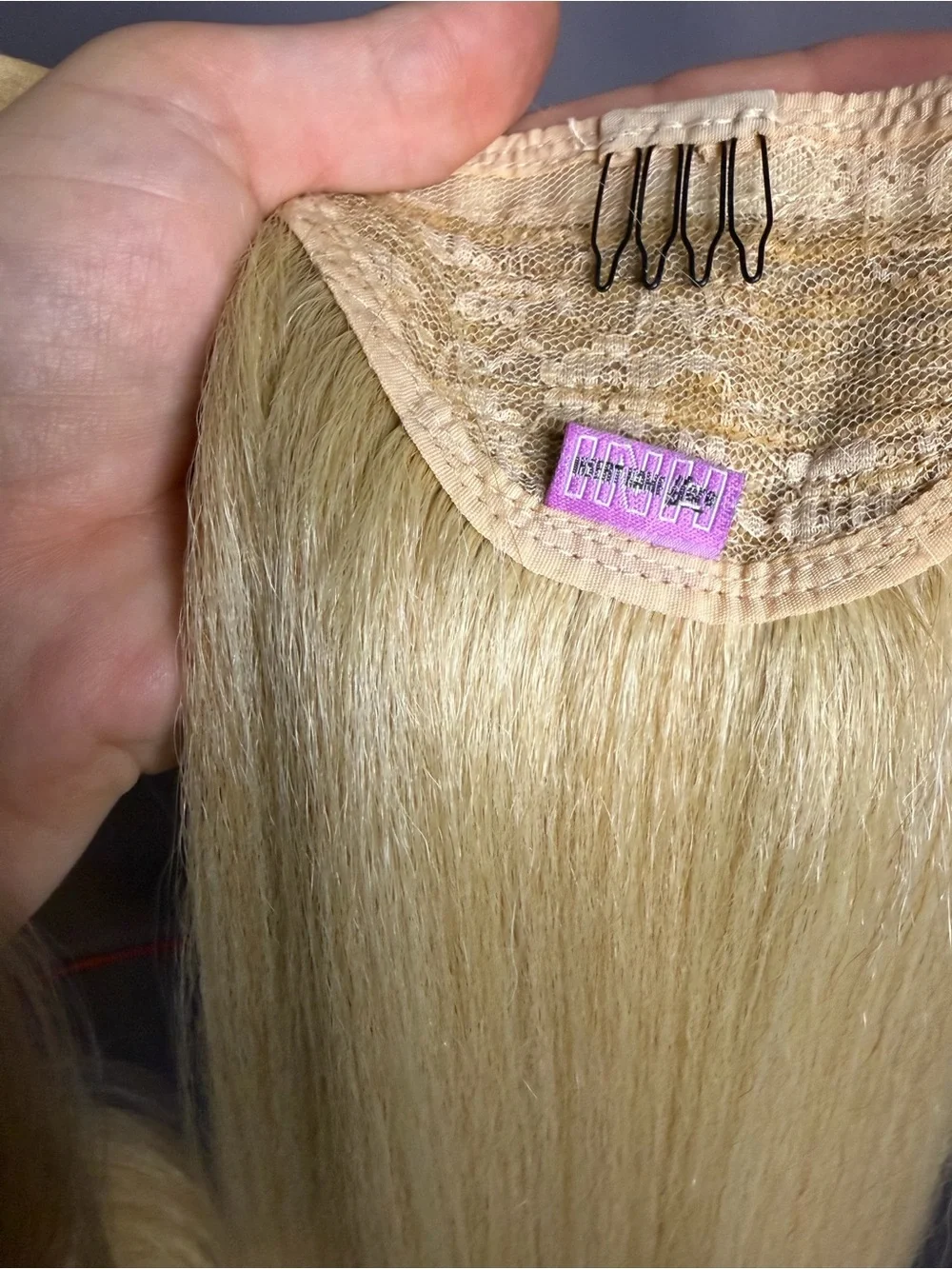 Champagne Blonde Clip-In Ponytail Extension - Natural Straight